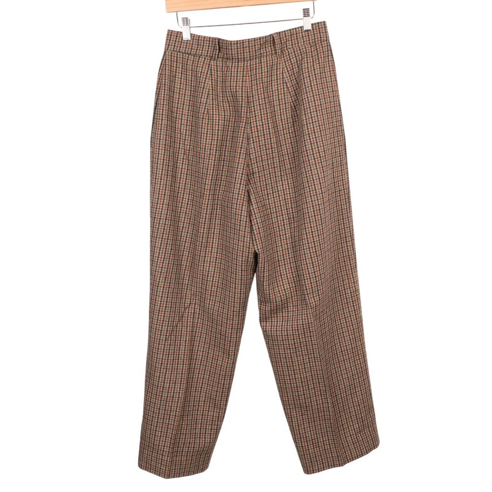 Herringbone VTG Pants 12 Wool Dark Academia Brown Black Tweed Pockets Academic - Picture 5 of 5